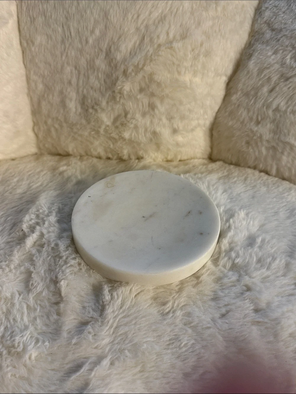 White Ivory Marble dish catch all soap candle